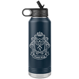 Tennis Coat of Arms Water Bottle 53 Personalized Tennis Water Bottle with Coat of Arms