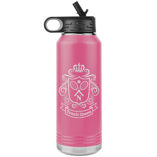 Tennis Coat of Arms Water Bottle 52 Personalized Tennis Water Bottle Pink