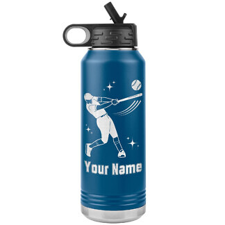 Baseball Water Bottle - Batter 52 Stainless Steel Baseball Water Bottle - Batter Design