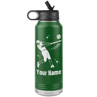 Baseball Water Bottle - Batter 54 Personalized Baseball Water Bottle with Custom Text