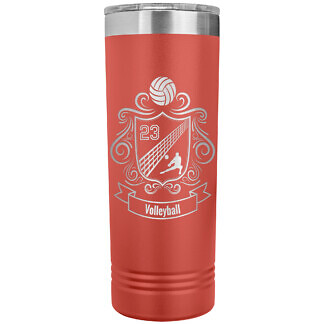 Volleyball Coats of Arms Tumbler 54 Personalized Volleyball Tumbler - Coat of Arms