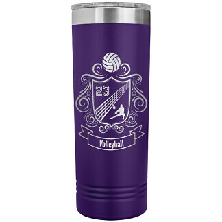 Volleyball Coats of Arms Tumbler 52 Personalized Gift for Volleyball Coach - Stainless Steel Tumbler