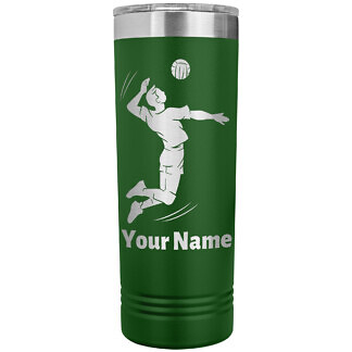 Volleyball Hit Skinny Tumbler 52 Personalized Volleyball Gift - Stainless Steel Insulated Tumbler