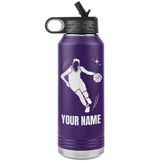Basketball Player Water Bottle 53 Personalized Basketball Water Bottle with Player Name