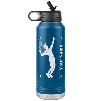 Tennis Serve Water Bottle 52 Personalized Tennis Water Bottle - Gift for Coach or Player
