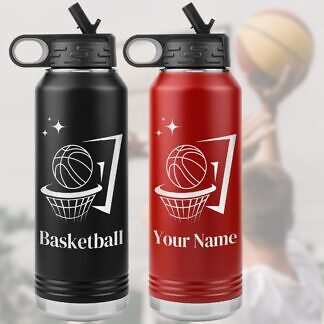 Gift for basketball coach - water bottle with custom name