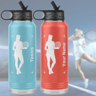 Tennis woman water bottle